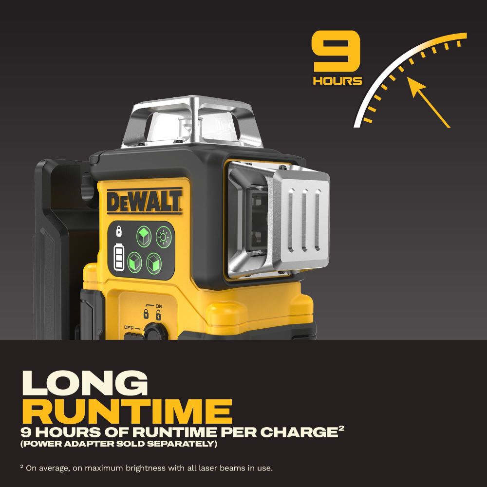 DeWalt DCLE14361GB SHELL USB RECHARGEABLE 3X360 LASER BASE