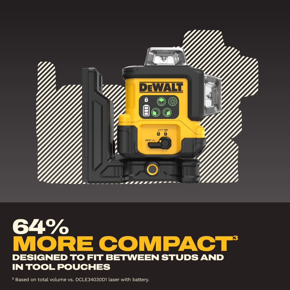 DeWalt DCLE14361GB SHELL USB RECHARGEABLE 3X360 LASER BASE