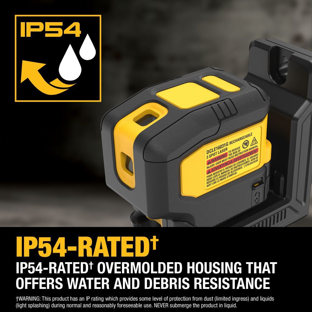 DeWalt DCLE16031GB DEWALT RECHARGEABLE 3 SPOT LASER - LESS