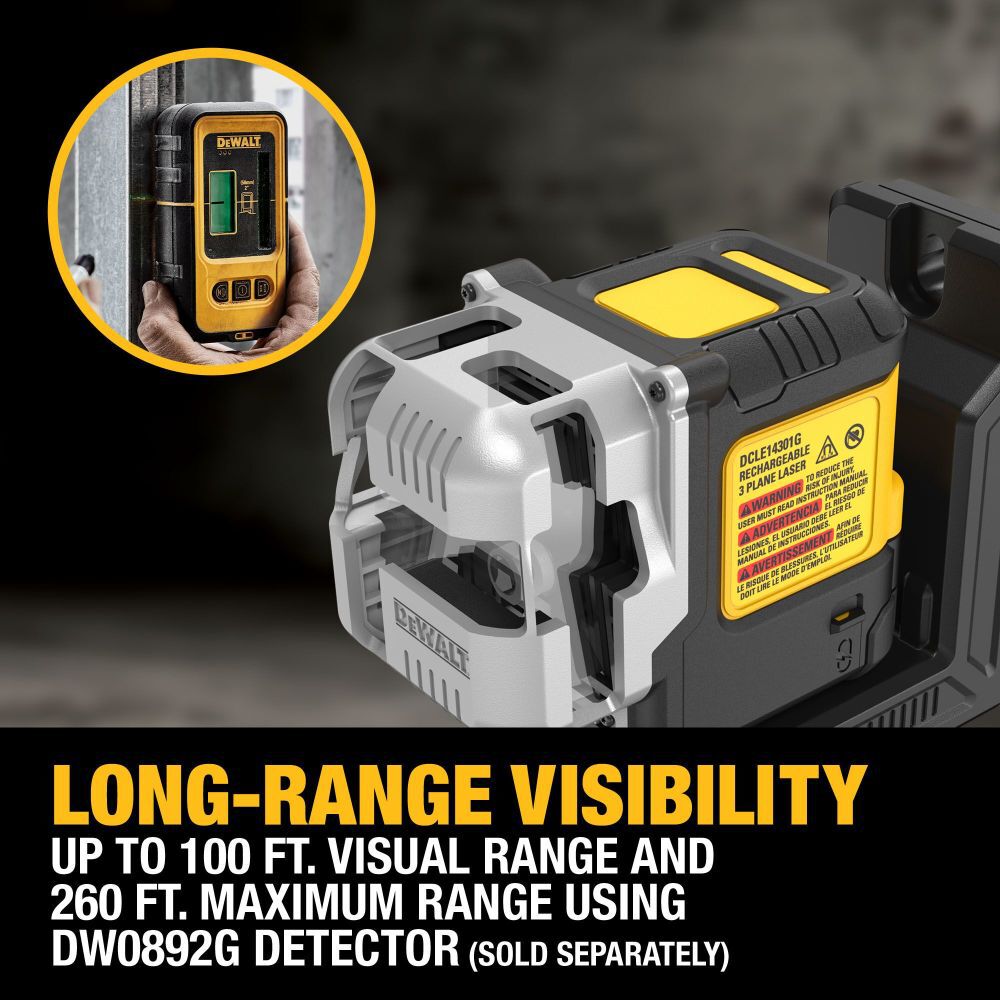 DeWalt DCLE14301GB DEWALT RECHARGEABLE 3 PLANE LASER - LESS