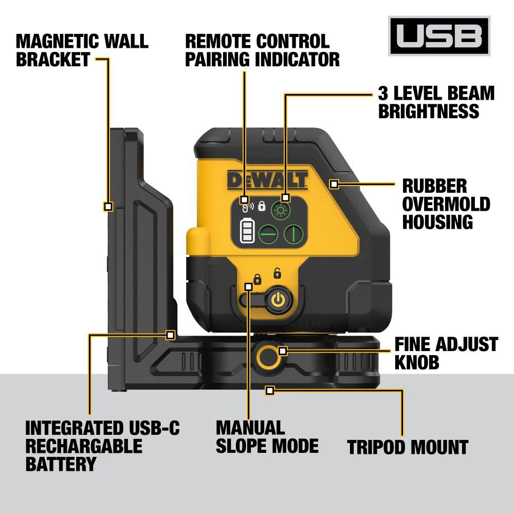 DeWalt DCLE14201G DEWALT RECHARGEABLE GREEN CROSS LINE LAS