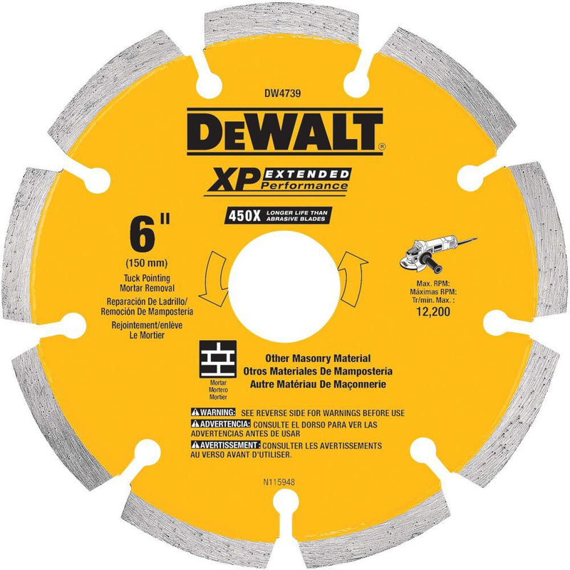 DeWalt DW4739 6 x .250 DIAMOND TUCK POINT BLADE