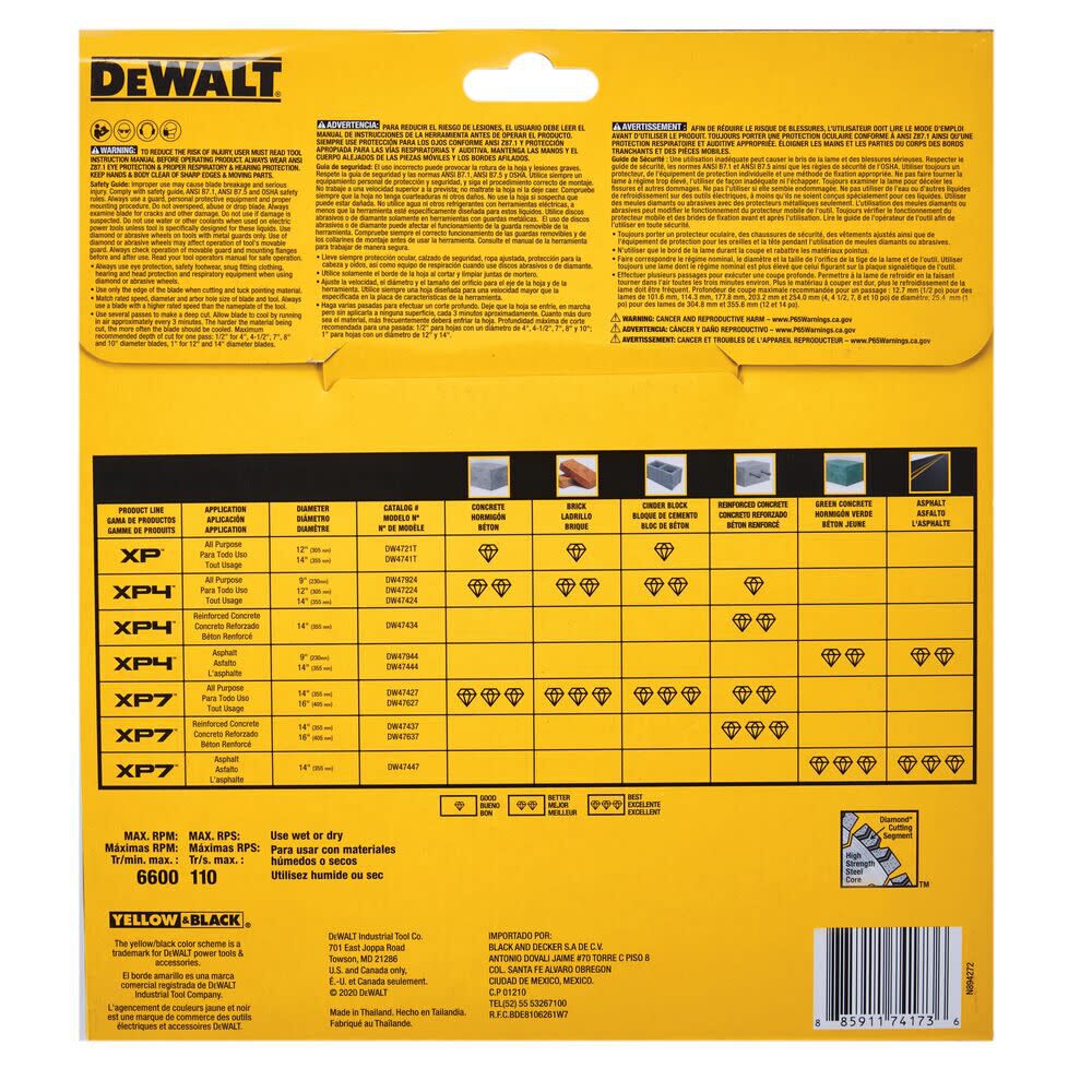 DeWalt DW47924 9IN SEGMENTED XP4 ALL PURPOSE