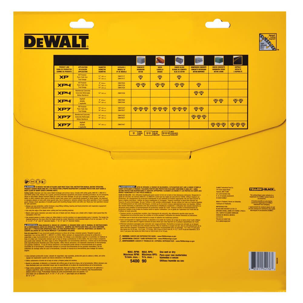 DeWalt DW47427 14IN SEGMENTED XP7 ALL PURPOSE
