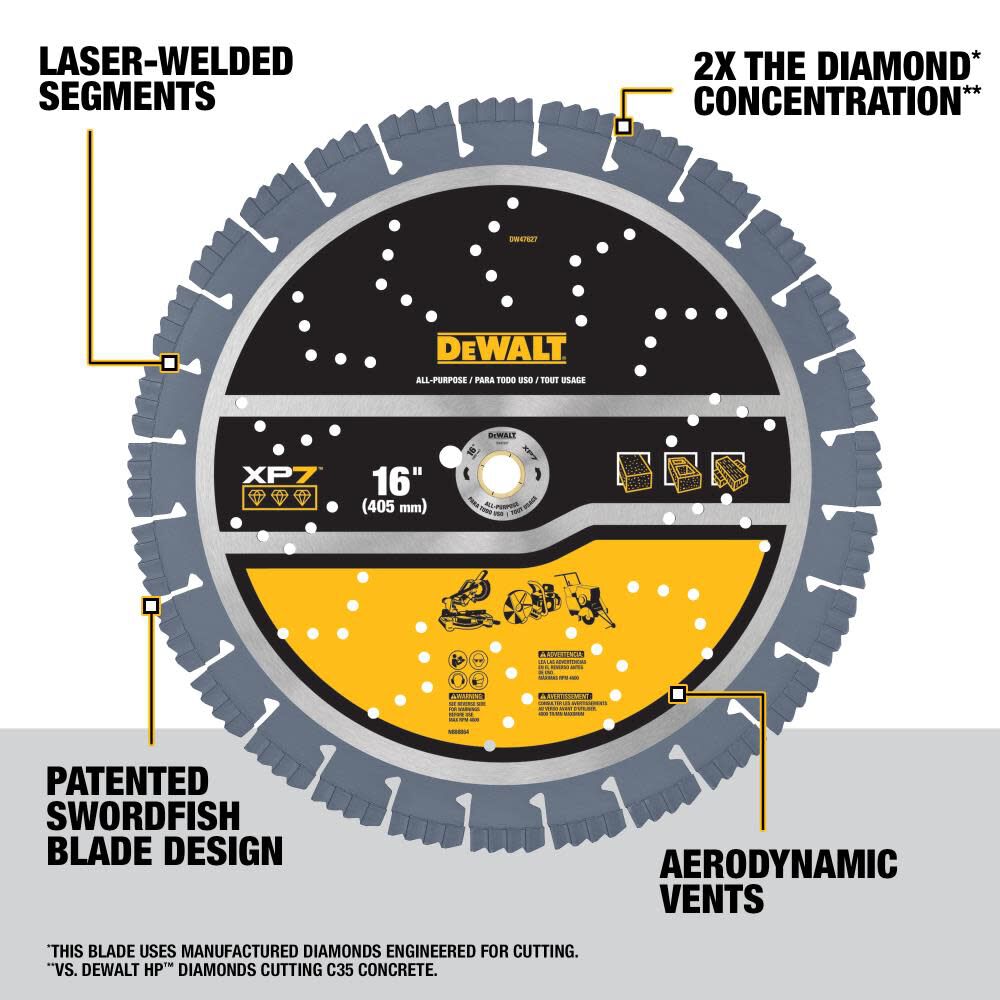DeWalt DW47627 16IN SEGMENTED XP7 ALL PURPOSE