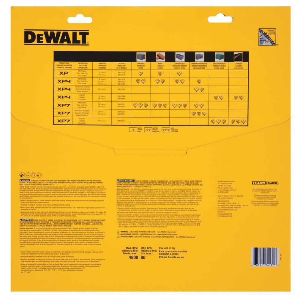 DeWalt DW47627 16IN SEGMENTED XP7 ALL PURPOSE