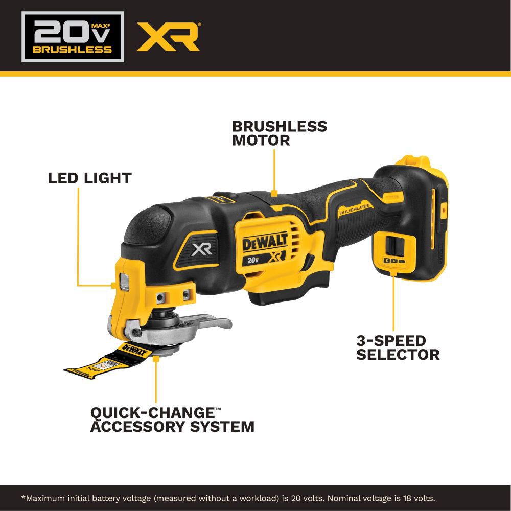 DeWalt DCS356D1 20V MAX XR BRUSHLESS OSCILLATING TOOL