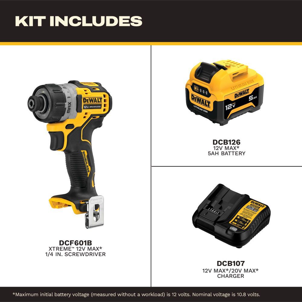 DeWalt DCF601J1 12V MAX Screwdriver Kit