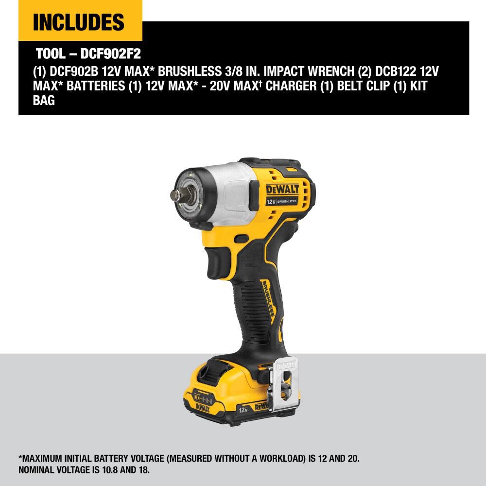 DeWalt DCF902F2 12V MAX BRUSHLESS 3/8IN IMPACT WRENCH