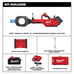 Milwaukee 2875R-21 M18™ FORCE LOGIC™ 5” Underground Cable Cutter w/ Wireless Remote