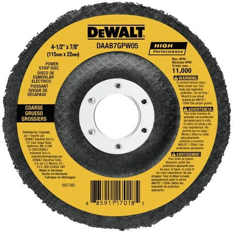 DeWalt DAAB7GPW05 4-1/2IN X 7/8IN POWER WHEEL FLAP DISC