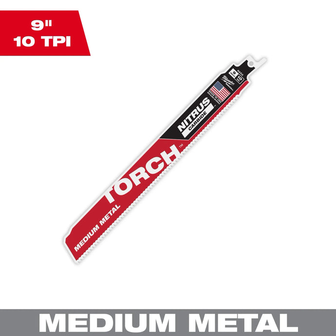 MILWAUKEE 48-00-6252 9" 10TPI NITRUS MED METAL SAWZALL BLADE W/ CARBIDE TEETH 1PK