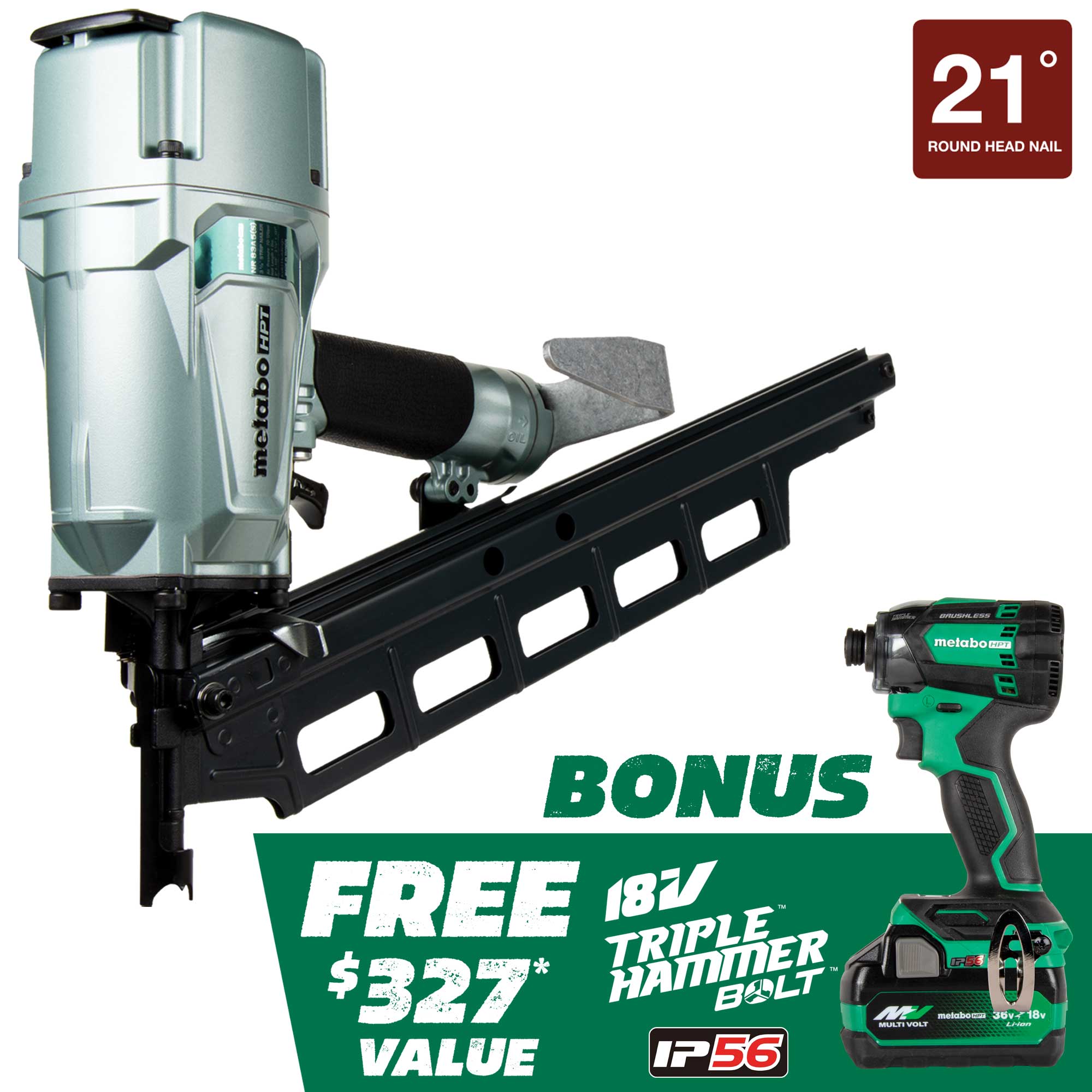 METABO KNR83A5(S)M  NR83A5(S) w/ bonus WH18DC, 380083M, UC18YKSL