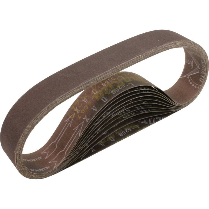 MAKITA 742305-9 1-1/8" x  21" Abrasive Belt, 120 Grit 10/pk