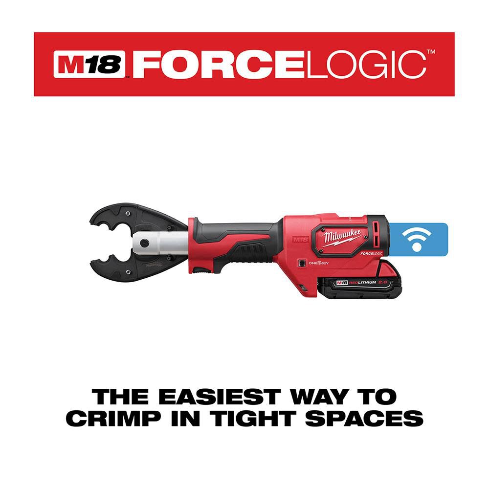 Milwaukee 2678-22BG M18™ FORCE LOGIC™ 6T Utility Crimper Kit with D3 Grooves and Fixed BG Die