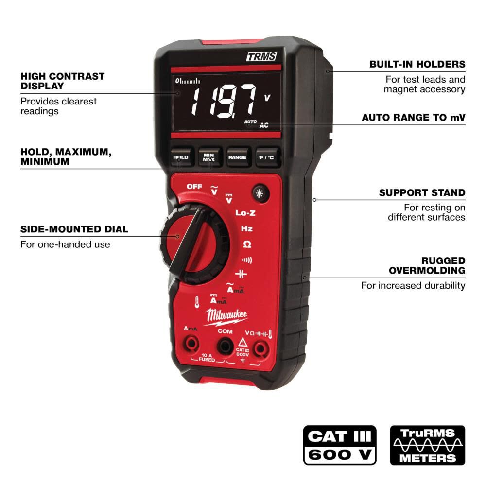 Milwaukee 2217-20 Digital Multimeter w/Lo-Z