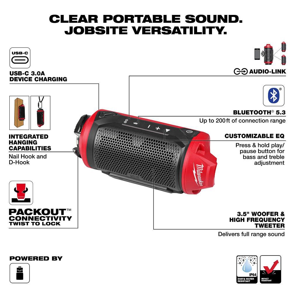 MILWAUKEE 2955-20 M12 JOB-SITE SPEAKER