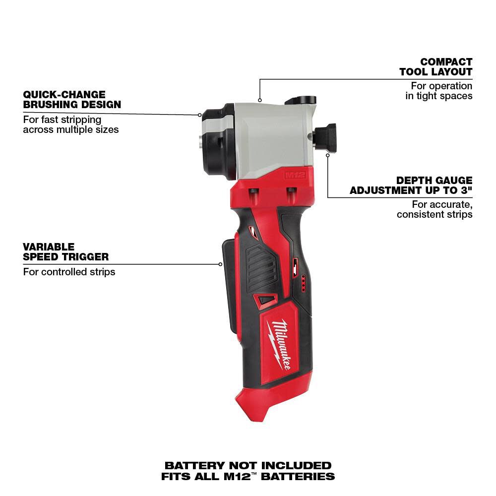 Milwaukee 2435-20 M12™ Cable Stripper (Tool-Only)