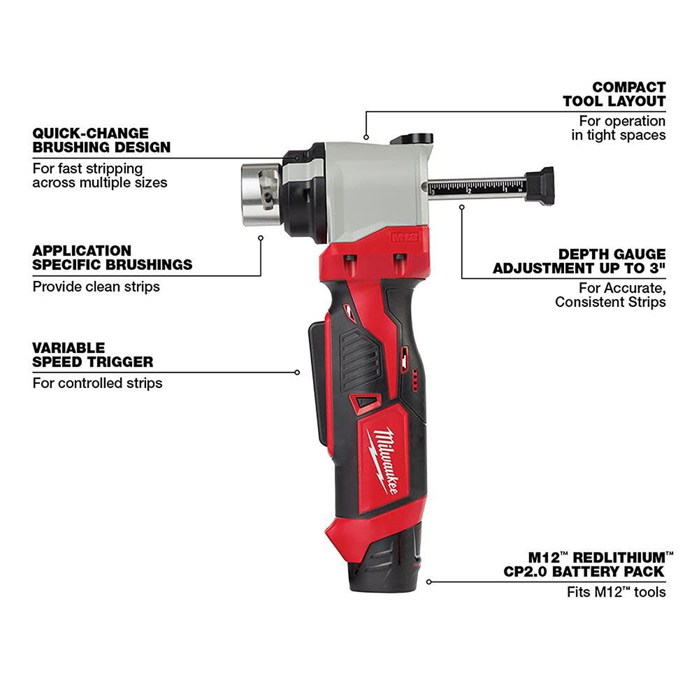 Milwaukee 2435AL-21 M12 CABLE STRIPPER THHN/XHHW