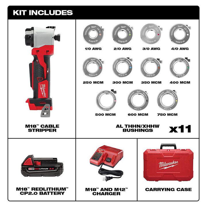Milwaukee 2935AL-21 M18™ Cable Stripper Kit for Al THHN / XHHW