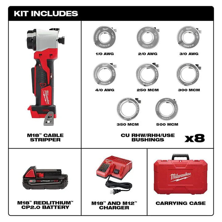 Milwaukee 2935X-21 M18™ Cable Stripper Kit for Cu RHW / RHH / USE