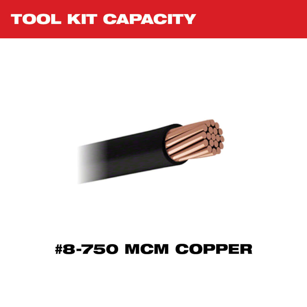Milwaukee 2679-750CU M18™ FORCE LOGIC™ 600 MCM Cu Crimper w/ 750 MCM Expanded Jaw and Dies