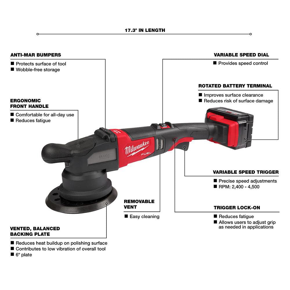 Milwaukee 2685-22HD M18 FUEL™ 21mm Random Orbital Polisher Kit