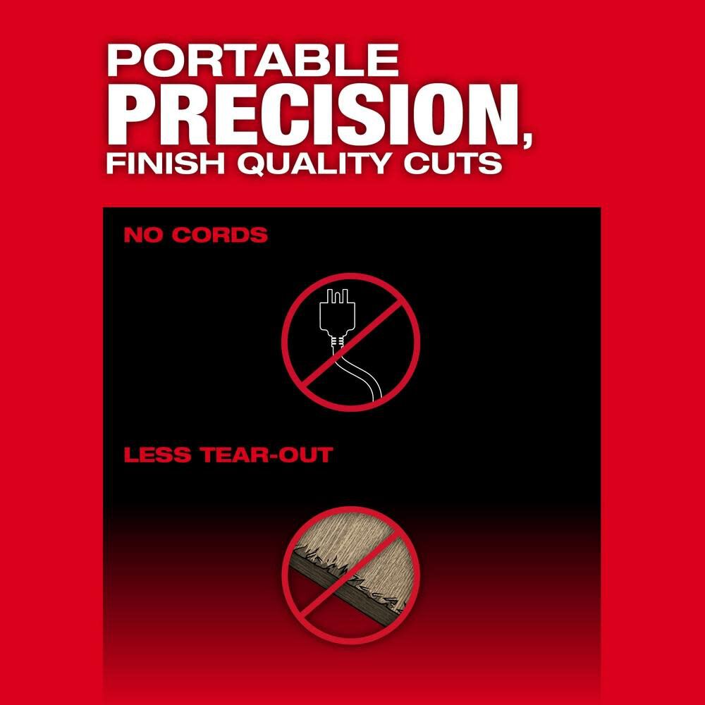 MILWAUKEE 2831-21 M18 FUEL 18V Lithium-Ion Brushless Cordless 6-1/2 in. Plunge Track Saw PACKOUT Kit with One 6.0 Ah Battery