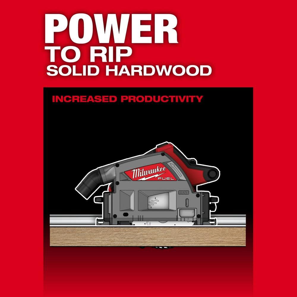 MILWAUKEE 2831-21 M18 FUEL 18V Lithium-Ion Brushless Cordless 6-1/2 in. Plunge Track Saw PACKOUT Kit with One 6.0 Ah Battery