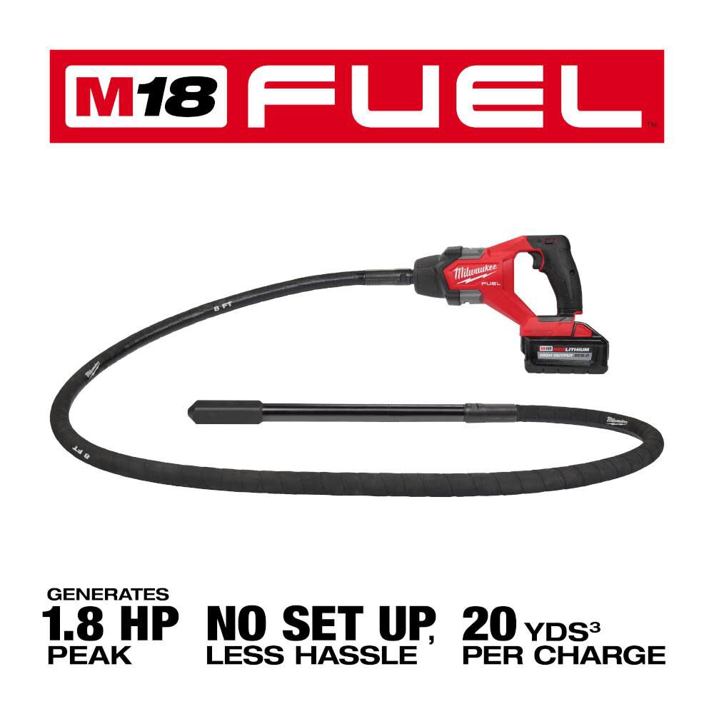 Milwaukee 2911-21 M18 FUEL™ 8' Concrete Pencil Vibrator Kit