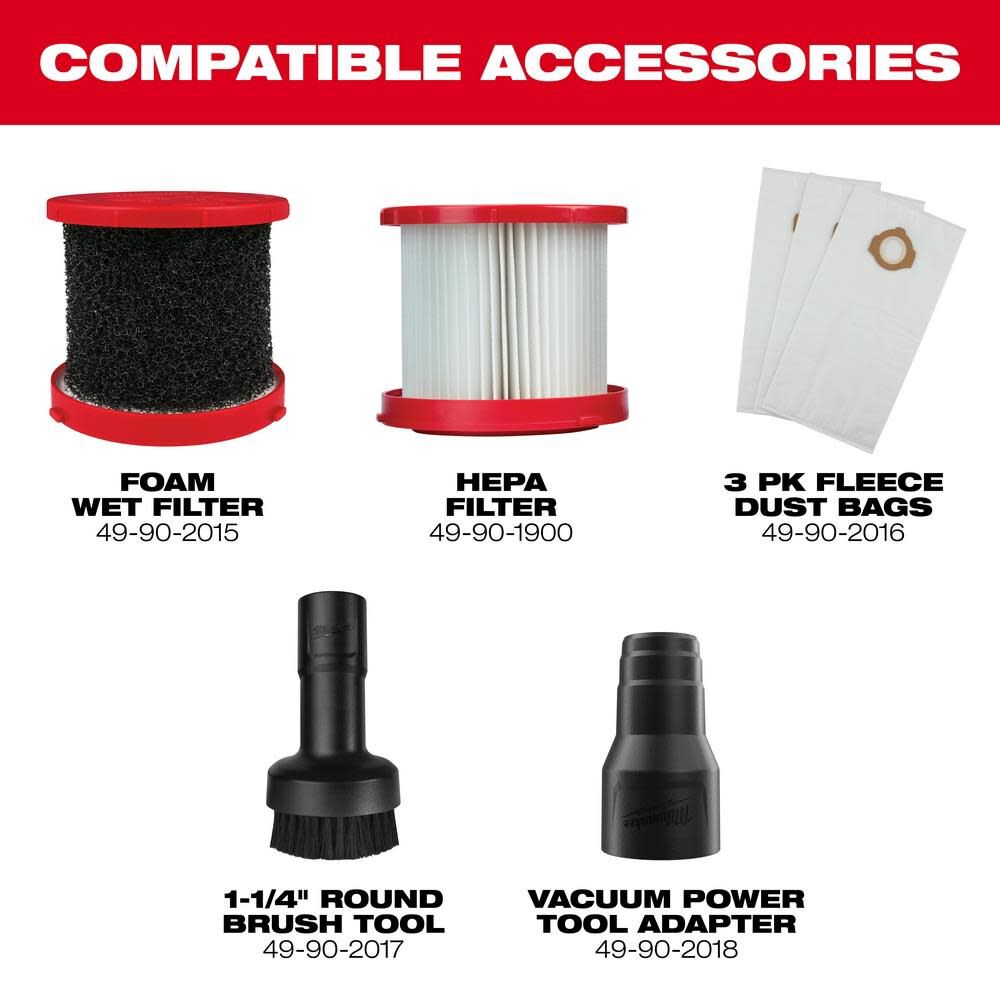 MILWAUKEE 0970-20 M18 FUEL PACKOUT 2.5 GALLON WET/DRY VACUUM BARE