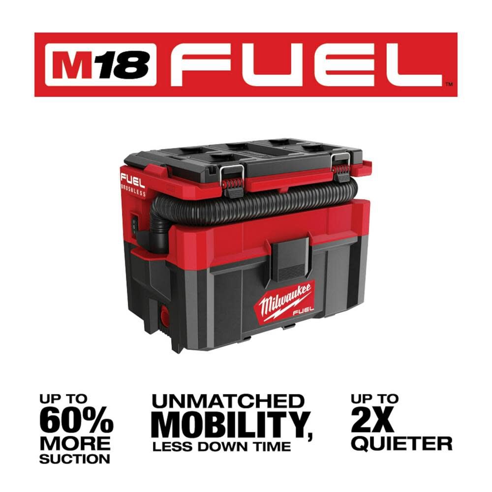 MILWAUKEE 0970-20 M18 FUEL PACKOUT 2.5 GALLON WET/DRY VACUUM BARE