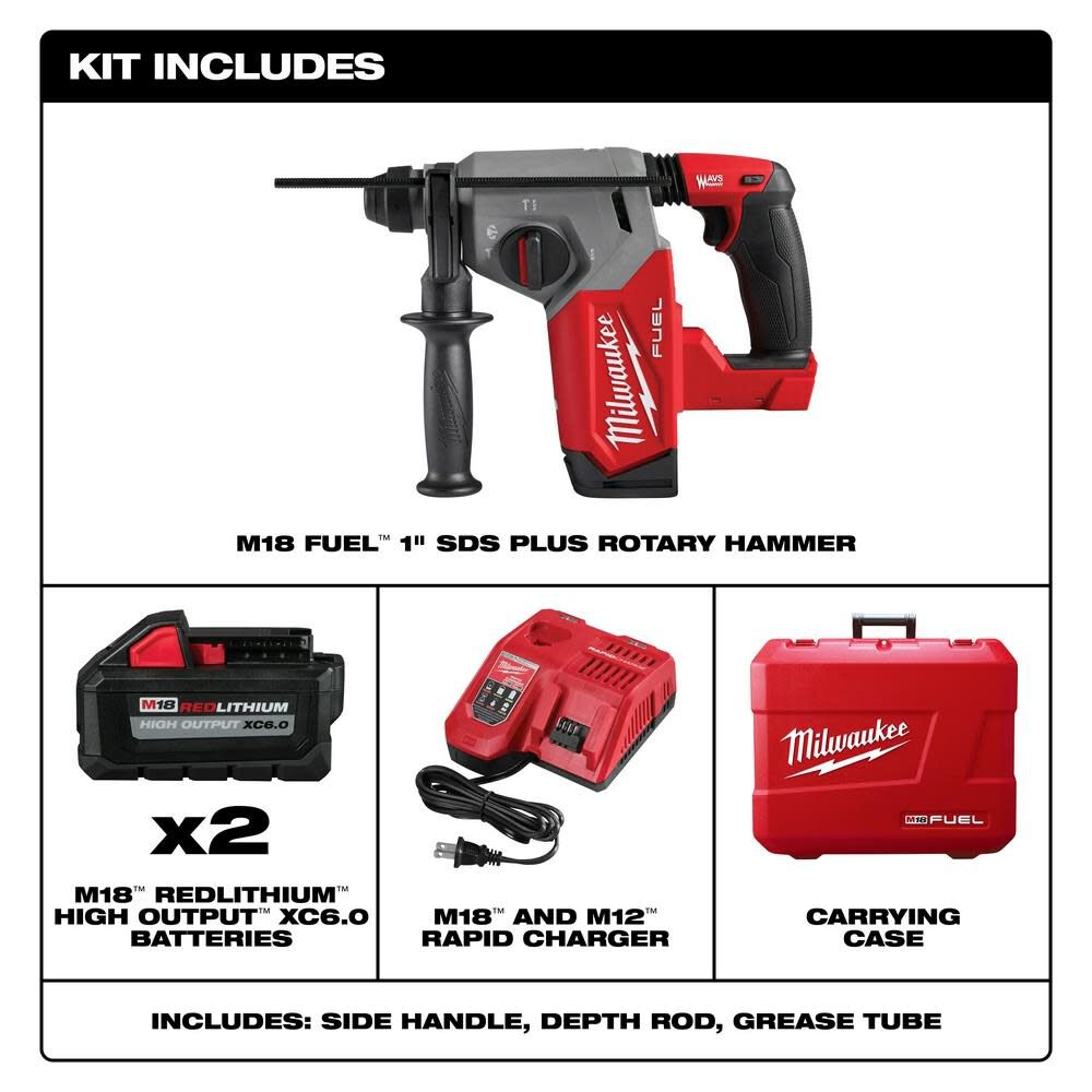 Milwaukee 2912-22J M18 FUEL SDS PLUS ROTARY HAMMER KT