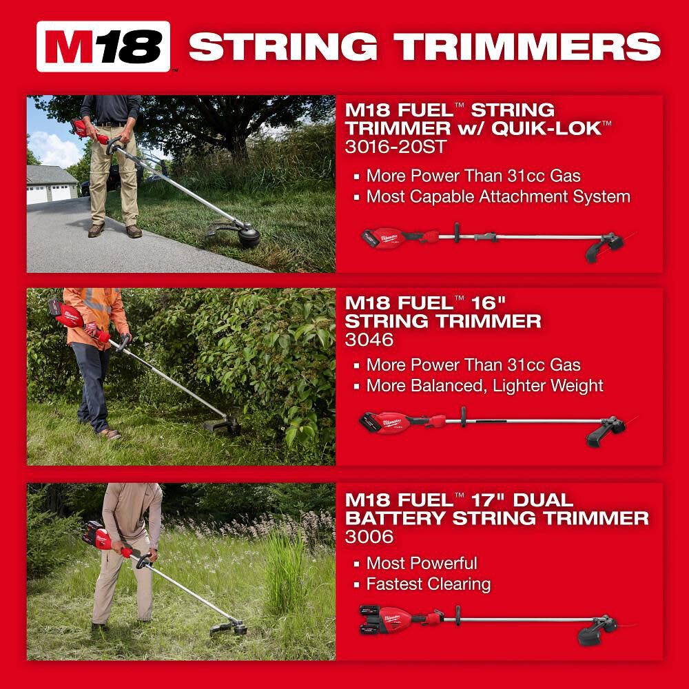 Milwaukee 3016-21ST M18 FUEL™ String Trimmer w/ QUIK-LOK™ Kit