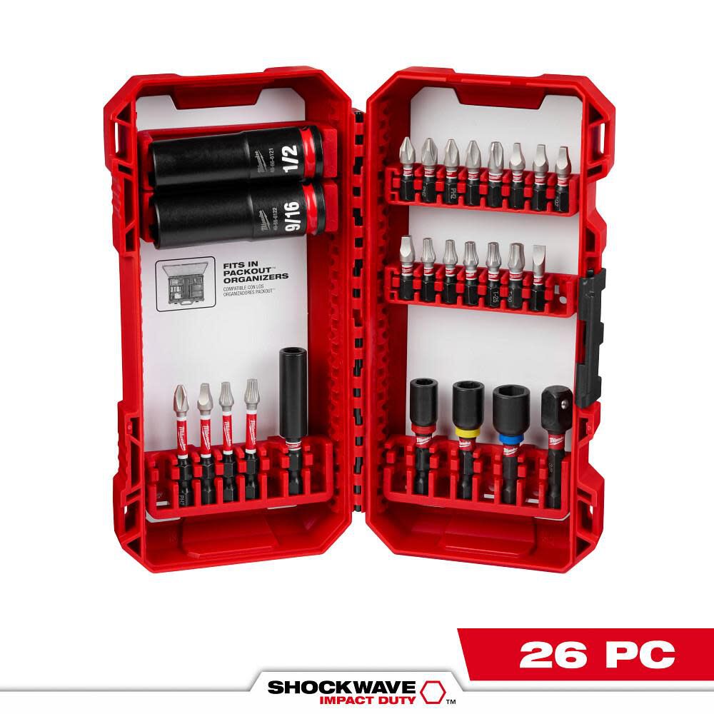MILWAUKEE 48-32-4408 26PC IMPACT SET SHOCKWAVE