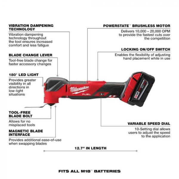 MILWAUKEE 2836-21 M18 FUEL OSCILLATING MULTI TOOL KIT