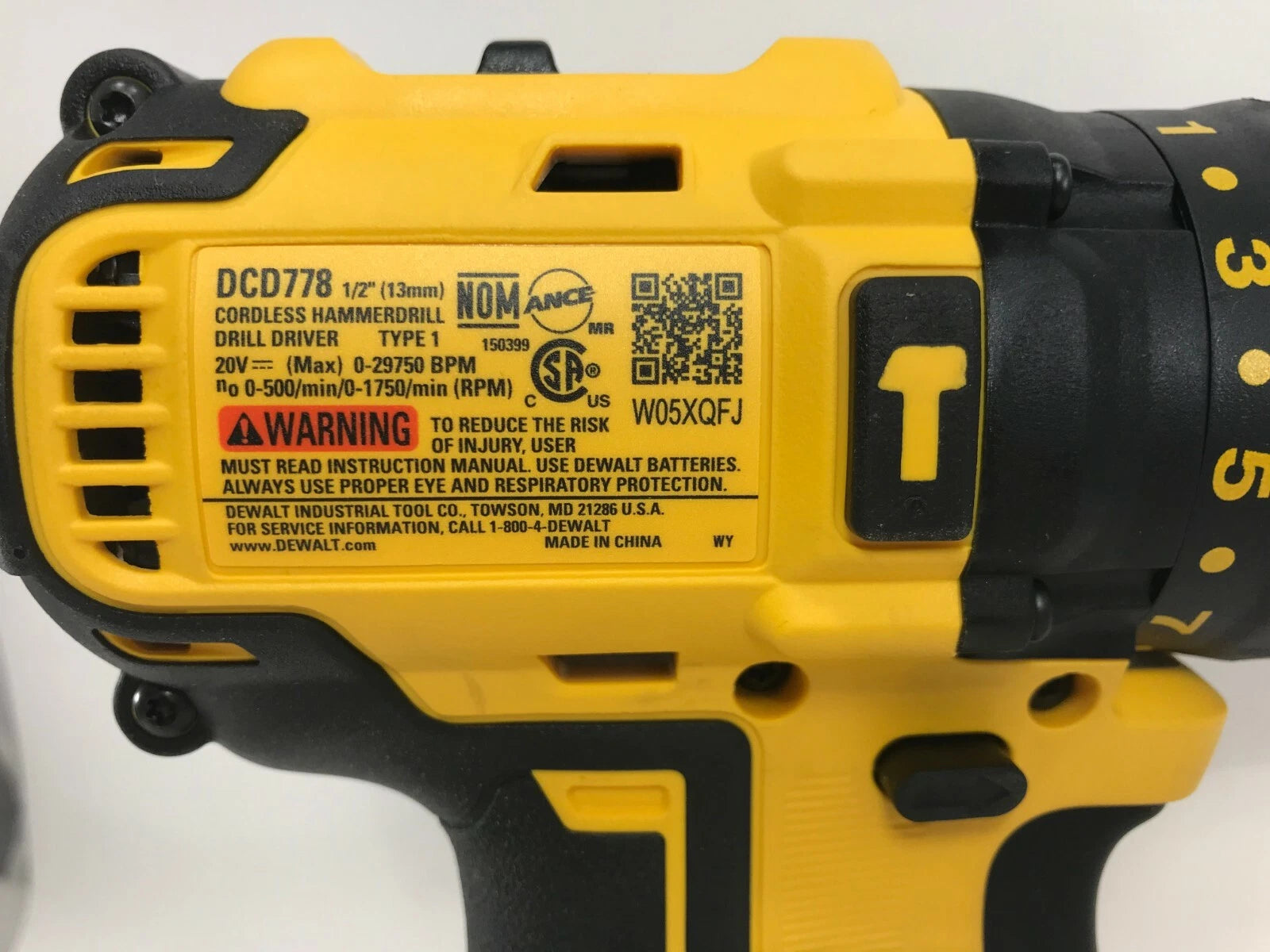 DeWalt DCD778B 20V MAX COMPACT HAMMERDRILL