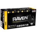 SAS Safety 66518 6 mil. Raven Black Nitrile Disposable Gloves, Large - 100 Box
