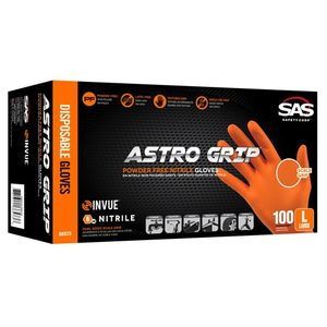 SAS Safety 66474 Astro Grip PF Nitrile 6 mil Gloves 100 PC., X-Large