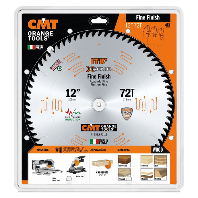 CMT 253.072.12 12" ITK XTREME FINE-FINISH BLADE B=1" T=72 ATB