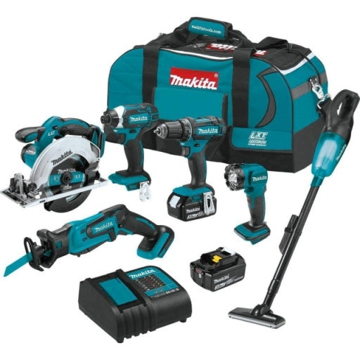18v lithium-ion cordless 6-piece kit (drill-driver/ impact driver/ circular saw/ recipro saw/ vacuum/ light) 3.0AH XT614SX1